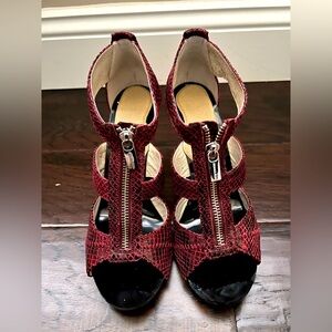 Michael Kors Embossed Leather Strap Sandals